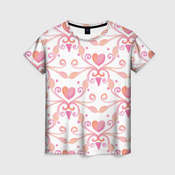 Женская футболка Винтажные сердечки