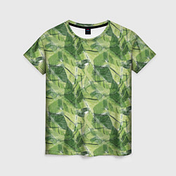 Женская футболка Милитари листья крупные