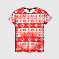 Женская футболка New Year snowflake pattern
