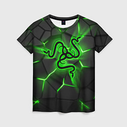 Женская футболка Razer neon logo