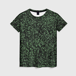 Женская футболка Черный и зеленый камуфляжный
