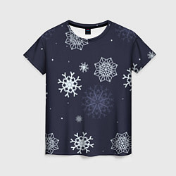 Женская футболка Снежная ночь