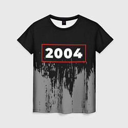 Футболка женская 2004 - в красной рамке на темном, цвет: 3D-принт