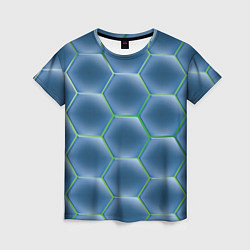 Футболка женская Синии шестигранники, цвет: 3D-принт