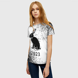 Футболка женская НГ Кролик силуэт на светлом, цвет: 3D-принт — фото 2