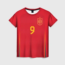 Футболка женская Гави ЧМ 2022 сборная Испании, цвет: 3D-принт