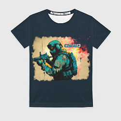 Футболка женская Counter Strike street art, цвет: 3D-принт