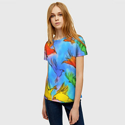 Футболка женская Акварельные крылья, цвет: 3D-принт — фото 2