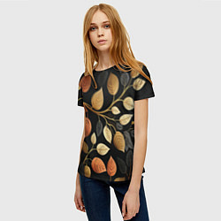 Футболка женская Осеннее настроение - листья, цвет: 3D-принт — фото 2