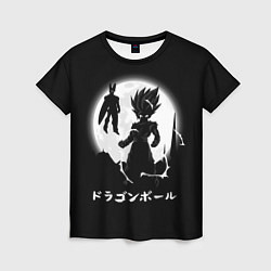 Женская футболка Dragon Ball Гоку при луне
