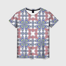 Женская футболка Мозаика, абстрактные сердечки