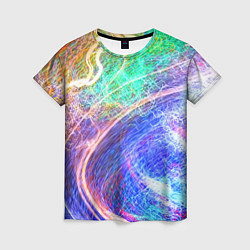 Женская футболка Абстрактные разноцветные молнии
