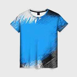 Женская футболка Абстрактный пятнистый черно-синий узор