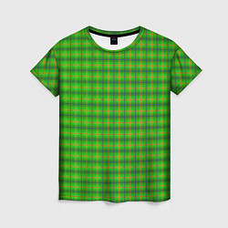 Женская футболка Шотландка зеленая крупная