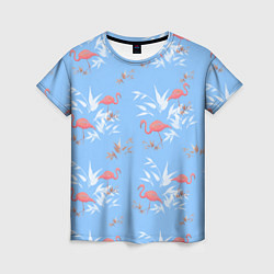 Женская футболка Паттерн с фламинго