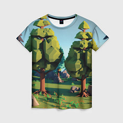 Женская футболка Воксельный лес