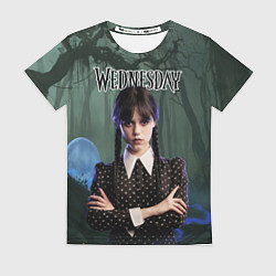 Футболка женская Уэнсдэй из семейки Аддамс, цвет: 3D-принт
