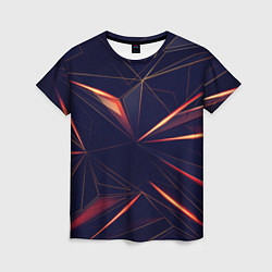Женская футболка Темная абстракция треугольники