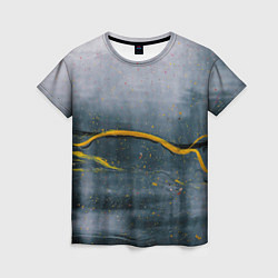 Женская футболка Серо-светлый абстрактный туман и краски