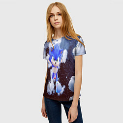 Футболка женская Соник и облака, цвет: 3D-принт — фото 2