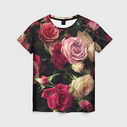 Женская футболка Нежные кустовые розы