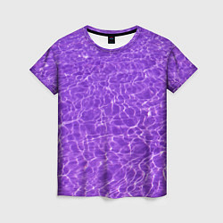 Женская футболка Абстрактные фиолетовые волны воды
