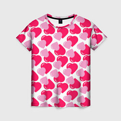 Женская футболка Двойные сердечки - паттерн