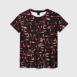 Женская футболка Love паттерн