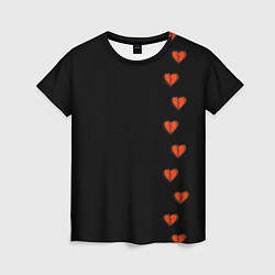 Женская футболка Дорожка разбитых сердец - темный