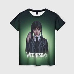 Женская футболка Wednesday green