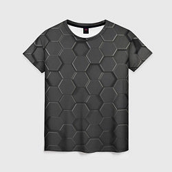 Футболка женская Abstraction hexagon grey, цвет: 3D-принт