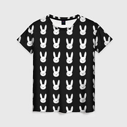 Женская футболка Bunny pattern black