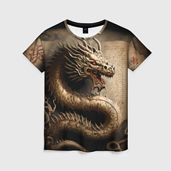 Женская футболка Китайский дракон с открытой пастью