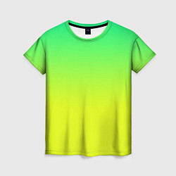 Женская футболка Зелено-желтый градиент
