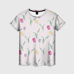 Женская футболка Цветут тюльпаны