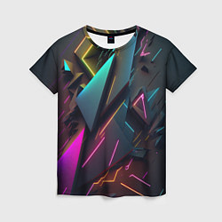 Женская футболка Неоновые абстрактные полигоны
