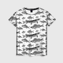 Женская футболка Паттерн на каждый день о рыбалке