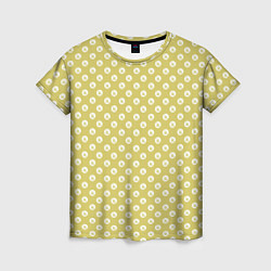 Женская футболка Горох из листьев берёзы