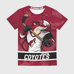 Футболка женская Arizona Coyotes маскот, цвет: 3D-принт