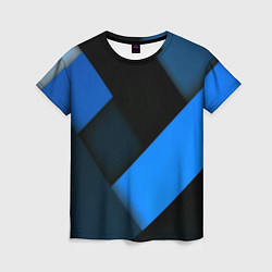 Женская футболка Геометрия синие полосы