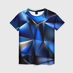 Женская футболка Polygon blue abstract