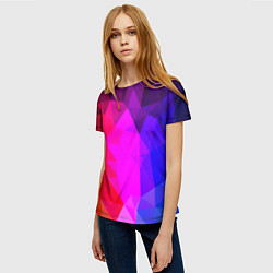 Футболка женская Битва градиентов неон, цвет: 3D-принт — фото 2