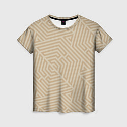 Женская футболка Бежевый цвет с геометрическим узором