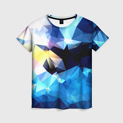Женская футболка Polygon blue abstract collection