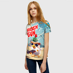 Футболка женская Chicken Gun, цвет: 3D-принт — фото 2