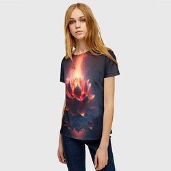 Футболка женская Огненный лотус, цвет: 3D-принт — фото 2