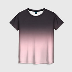 Женская футболка Градиент: от черного к розовому