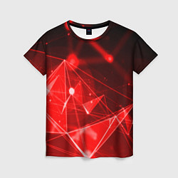 Женская футболка Абстрактные красные лучи