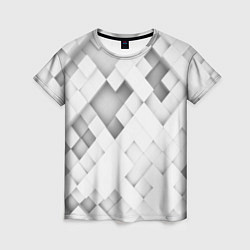 Женская футболка Серые кубы на белом