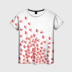 Женская футболка Падающие сердечки